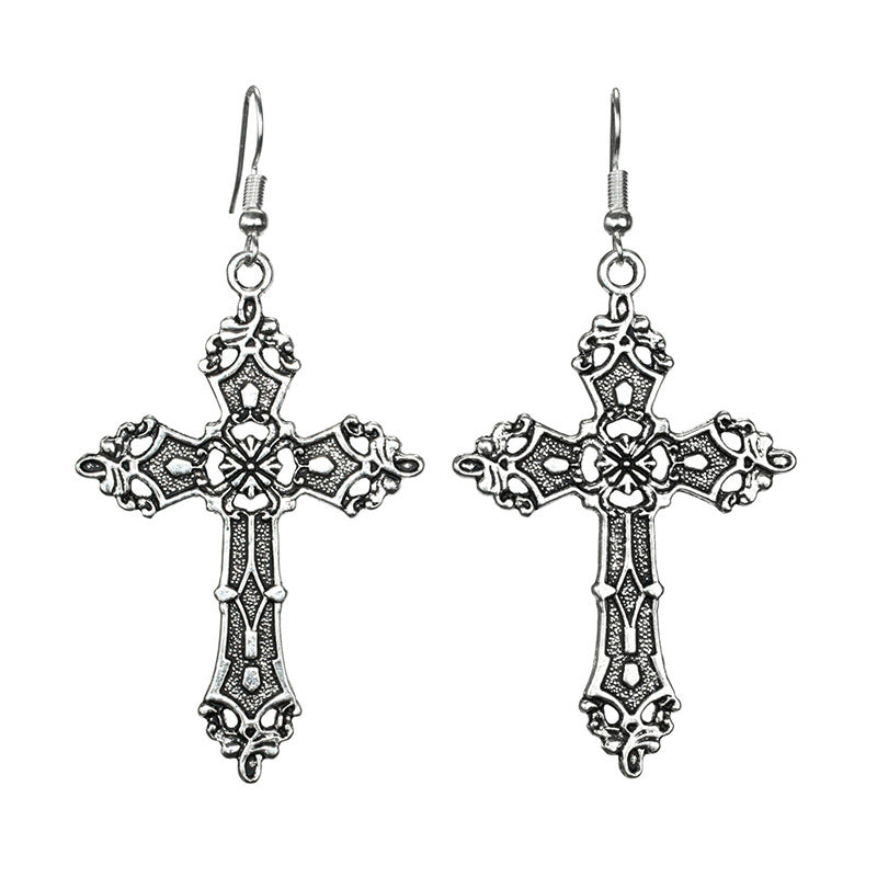 Wholesale Baroque Gothic Cross Earrings,  Alloy Electroplated,  Bohemian Style,  Boutique Resale