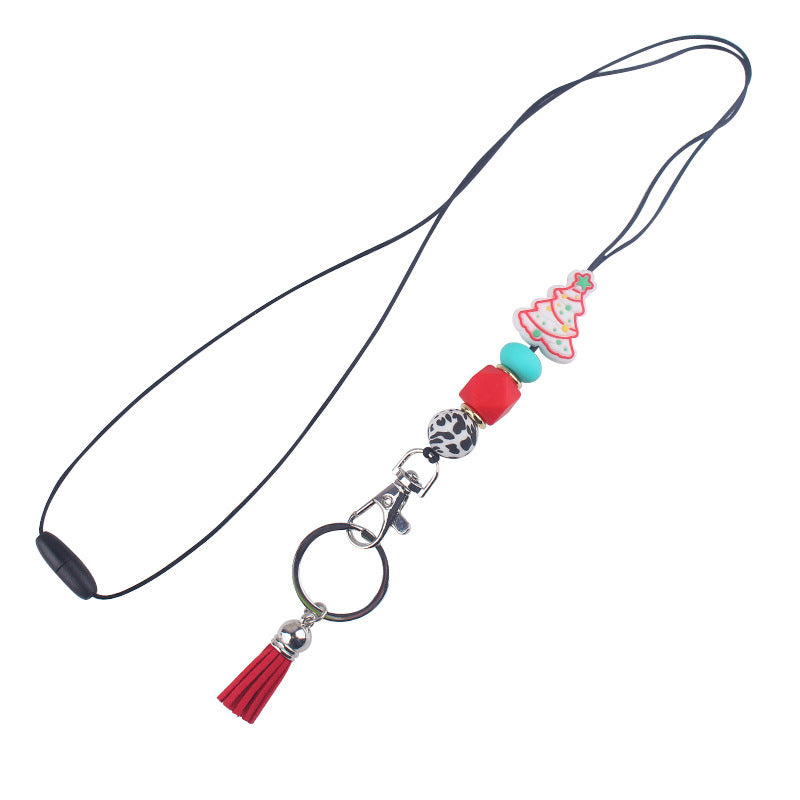Wholesale Christmas Silicone Bead Accessories Pendant Creative DIY Silicone Wrist Keychain