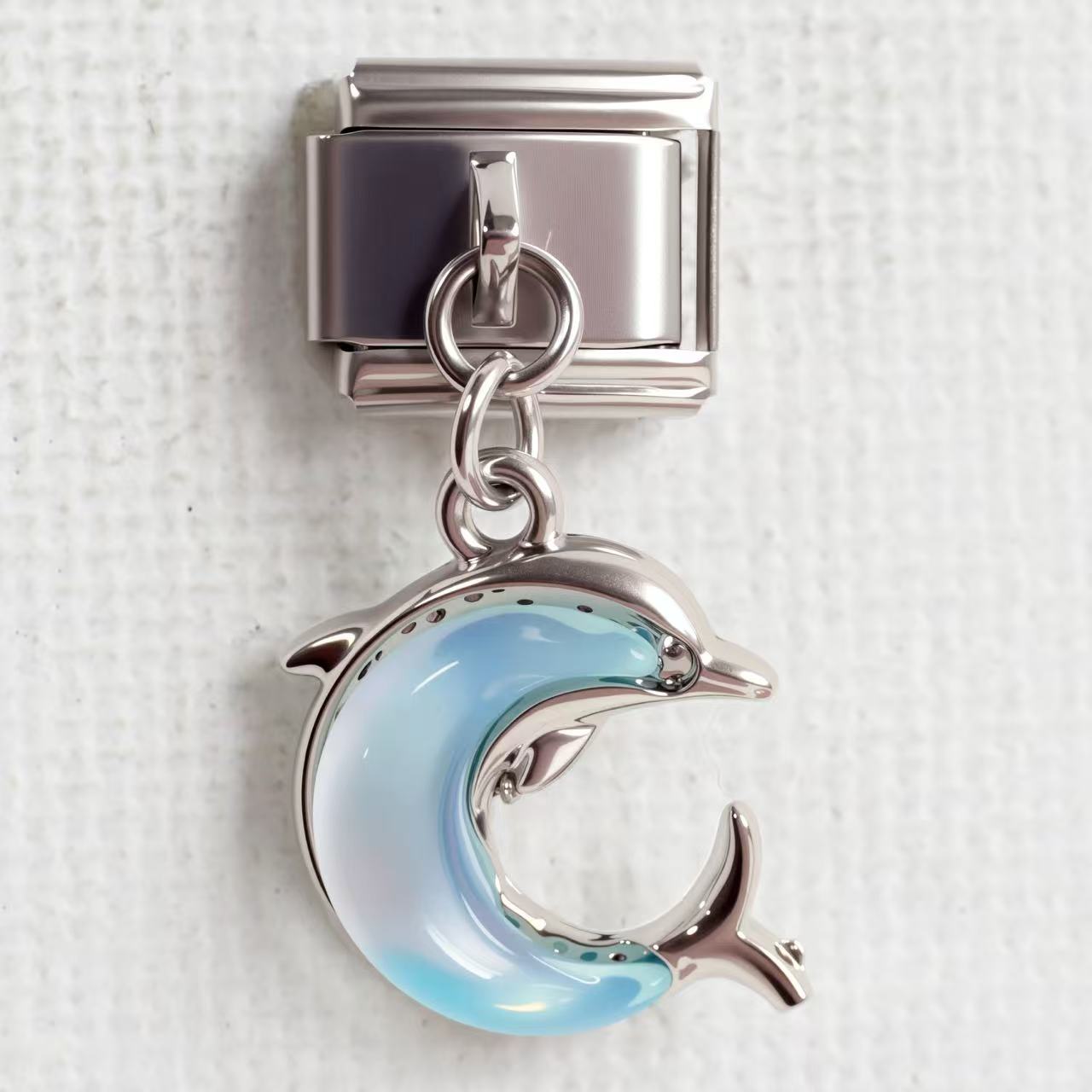 Wholesale 5pcs/pack Makeup &  Accessories Enamel Italian Charms Single Section Creative Stainless Steel Composable Bracelet