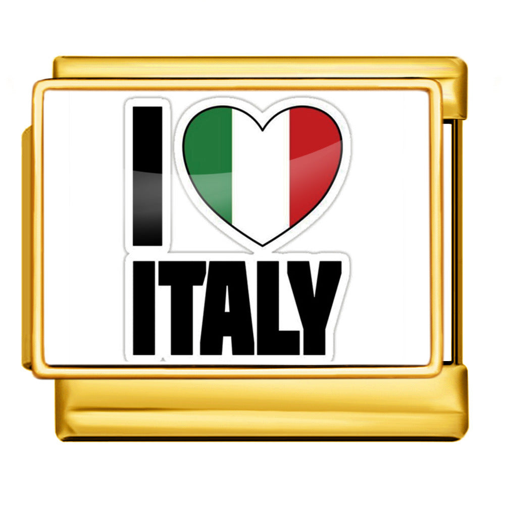 Wholesale Italian Charm Bracelet 9mm DIY  image style English landmark Creative Stainless Steel Composable Bracelet