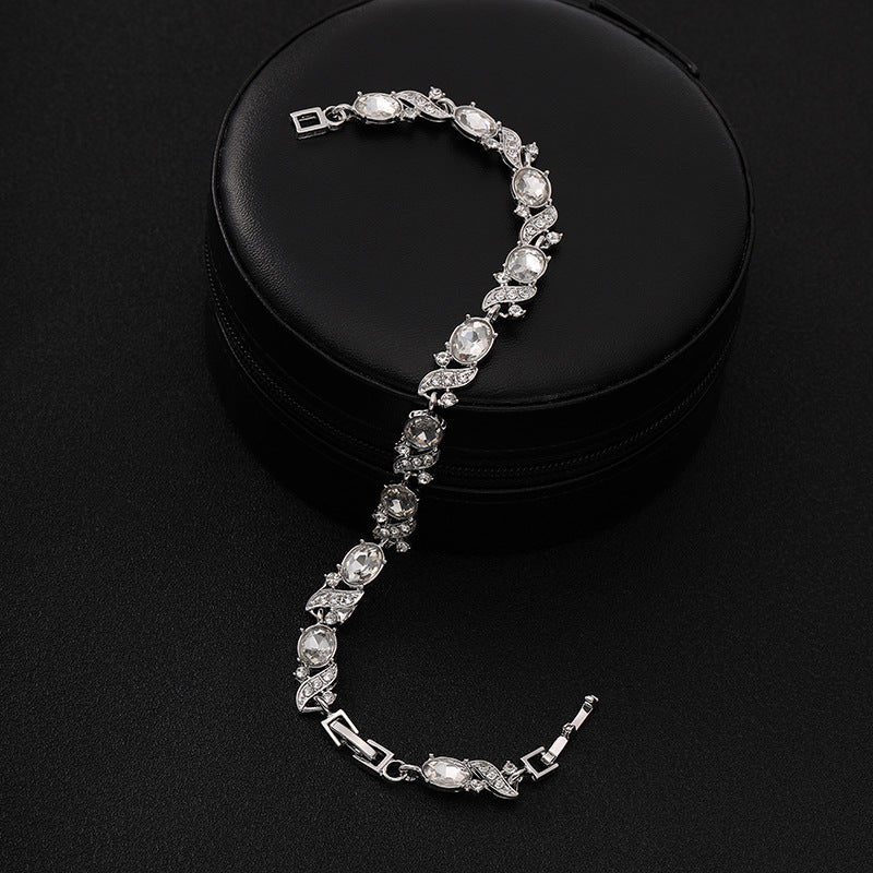 Wholesale Cross-shaped Colorful Zircon Seven Color Bracelet ACC-BT-YunJ010