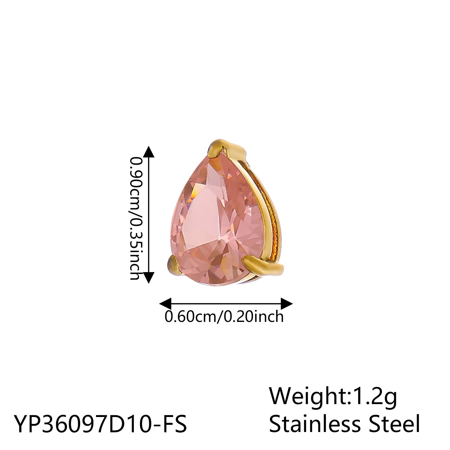 Wholesale December colorful zircon small water droplet DIY pendant