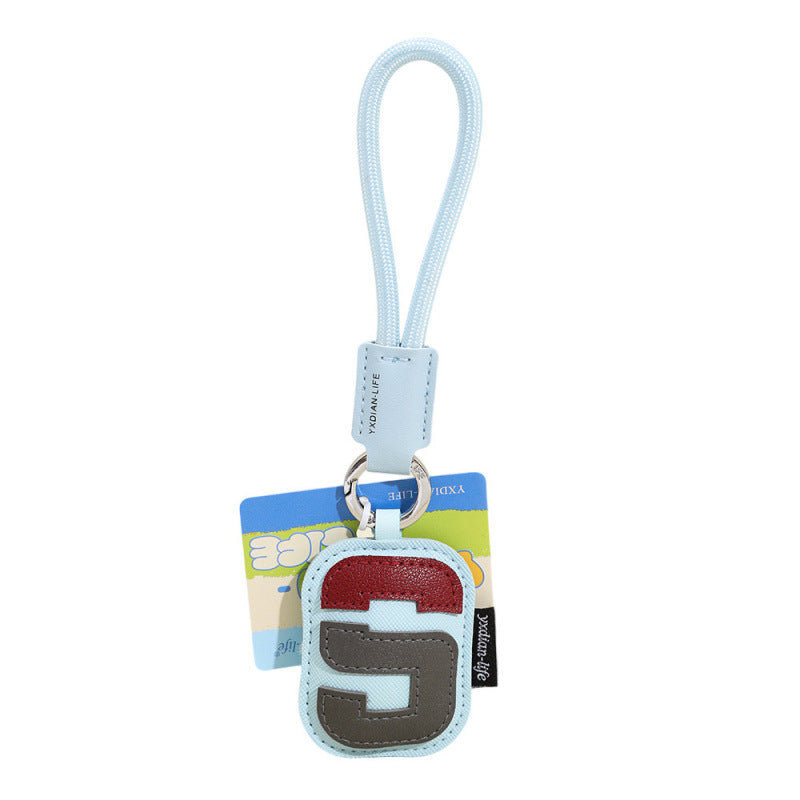 Wholesale Trendy 26 Letter PU Leather Keychain Pendant Graduation Gift Car Key Accessory