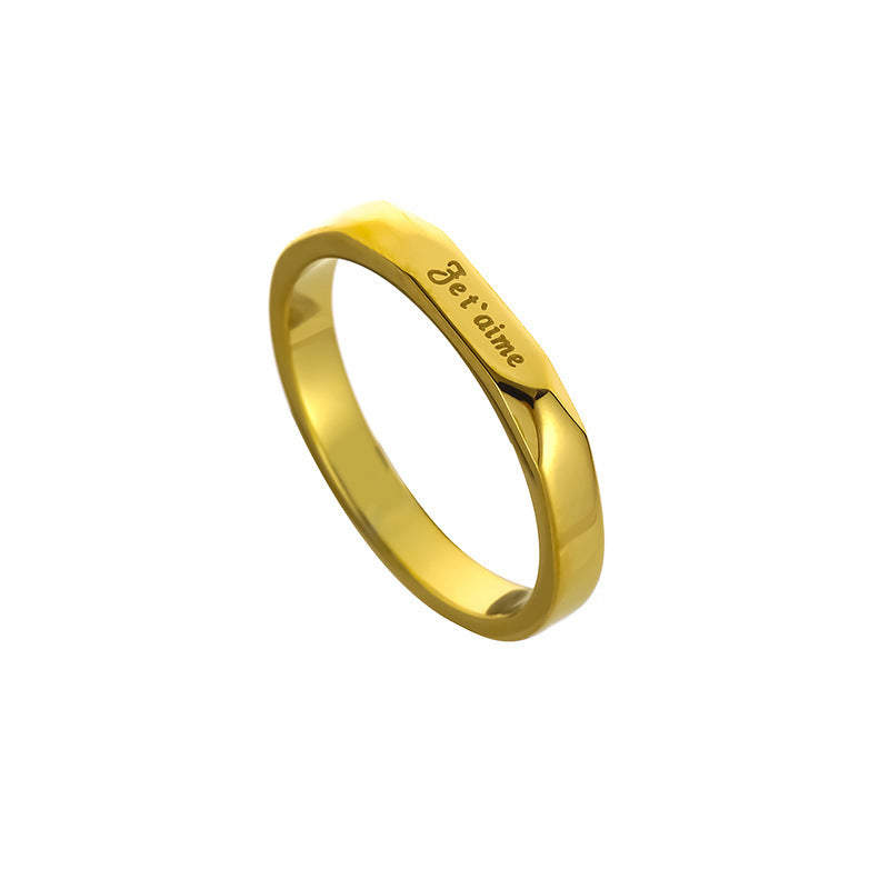 Wholesale Titanium steel gold-plated plain band ring