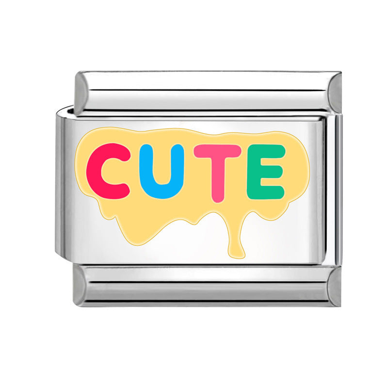 Wholesale Italian Charm Bracelet 9mm DIY Splicing Cute Dessert Titanium Steel Composable Bracelet