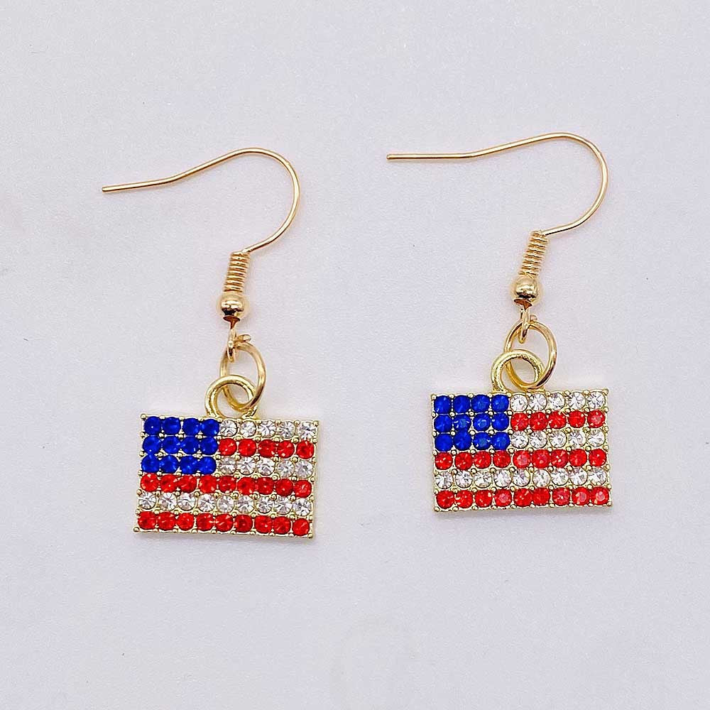 Wholesale American Independence Day Heart Pentagram Cross Earrings ACC-ES-CY011