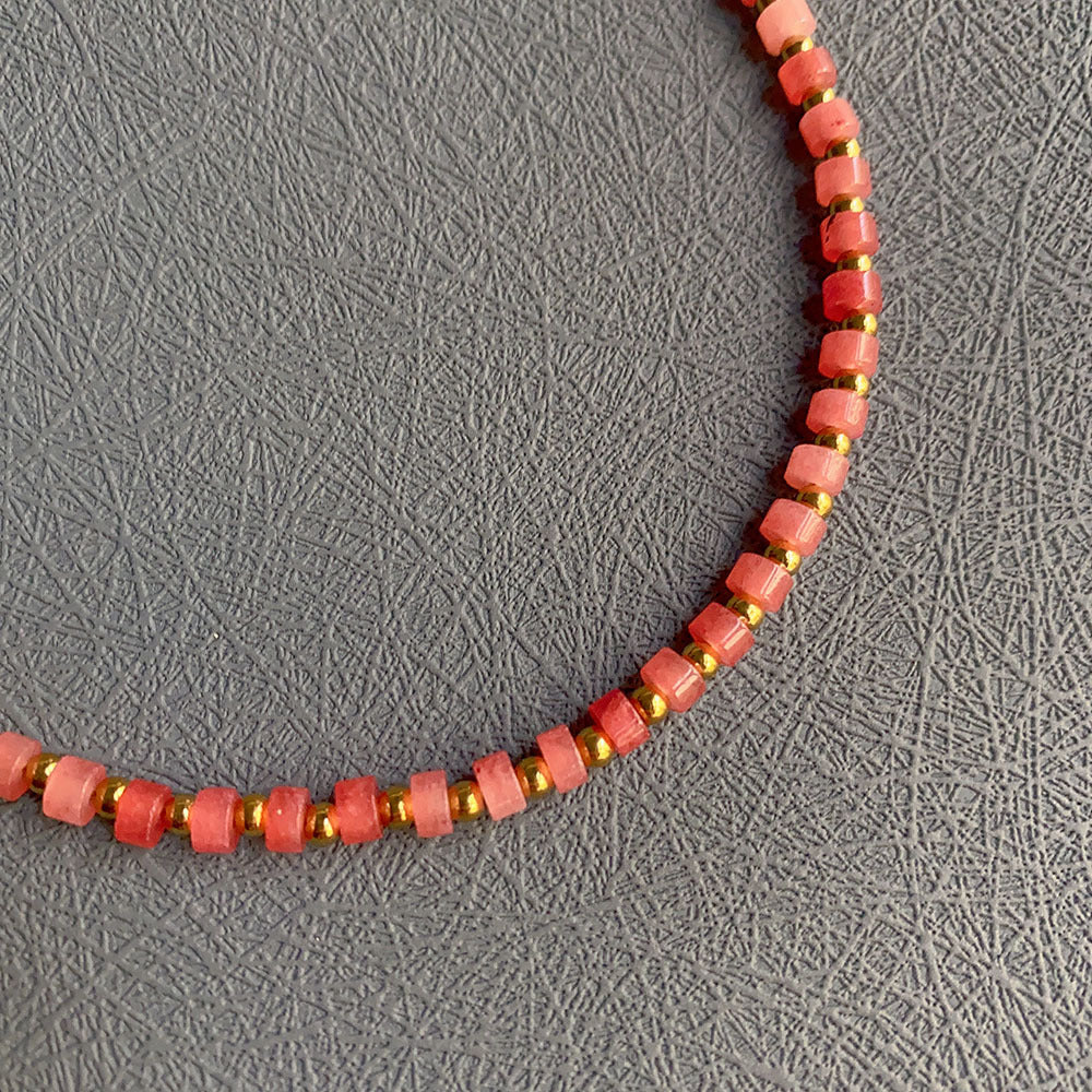 Wholesale Natural Stone Colored Necklace Clavicle Chain Handmade Beaded Multi-color Stacked Neck Necklace Choker Necklace ACC-NE-Yazhi002