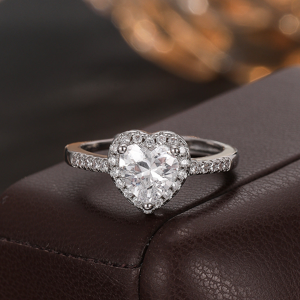 Wholesale Chic Silver Tone Adjustable Zircon Ring For Everyday Jewelry Accessory