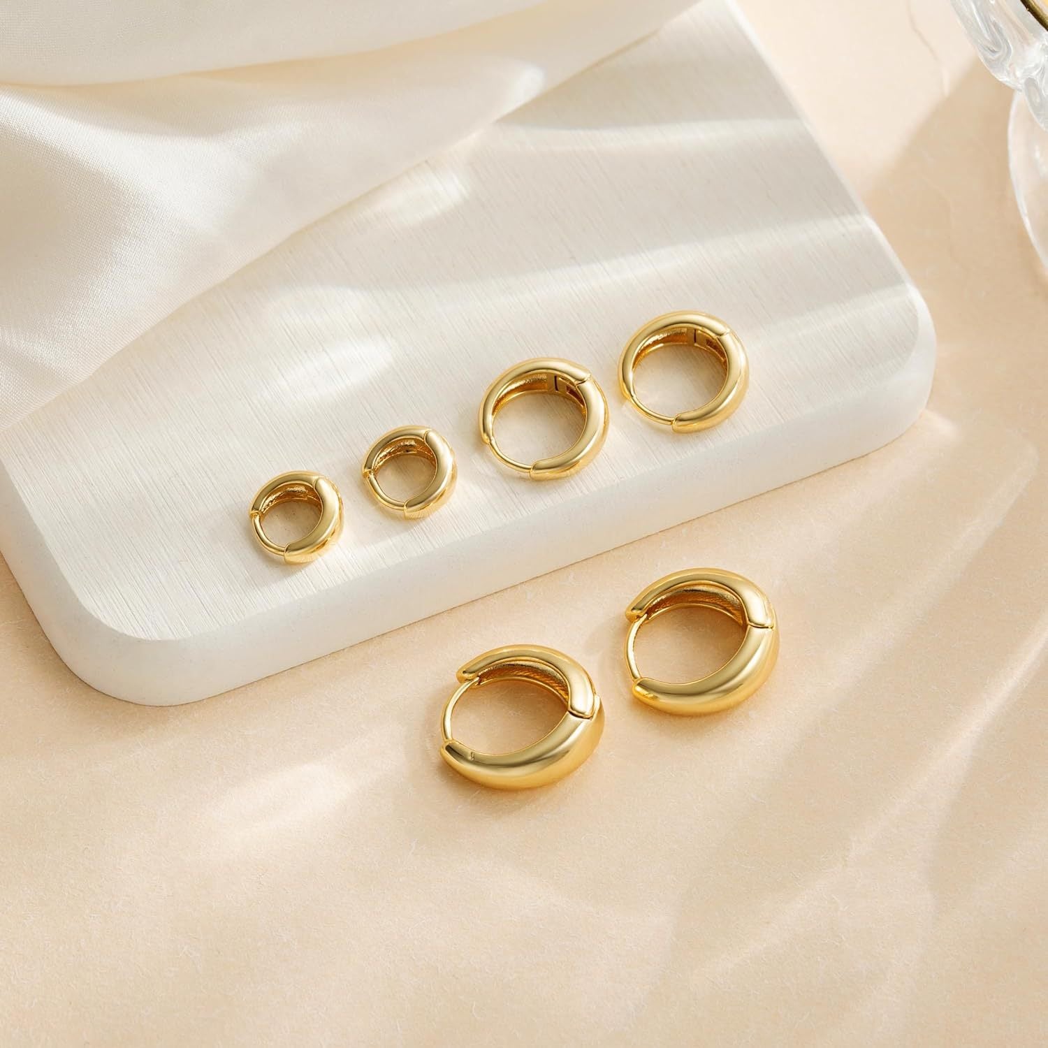 Wholesale  stainless steel 18K gold glossing earrings