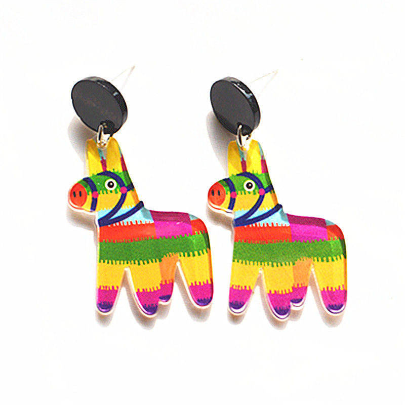 Wholesale Mexican Carnival Earrings  Acrylic Personalized Sweet Earrings for Women