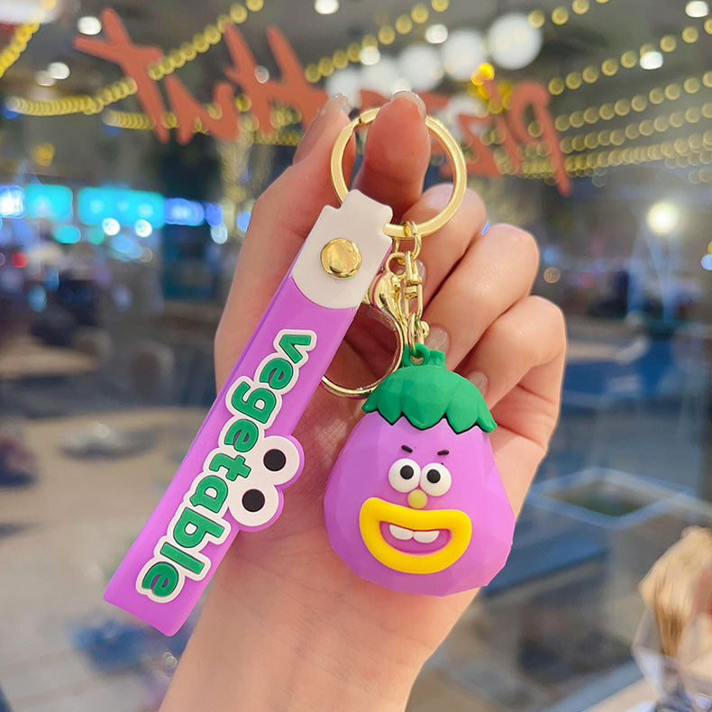 Wholesale Creative Keychain Fruit and Vegetable Series Silicone Keychains ACC-KC-SJ002
