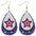 Wholesale Double-sided printing American Independence Day water drop leather earrings