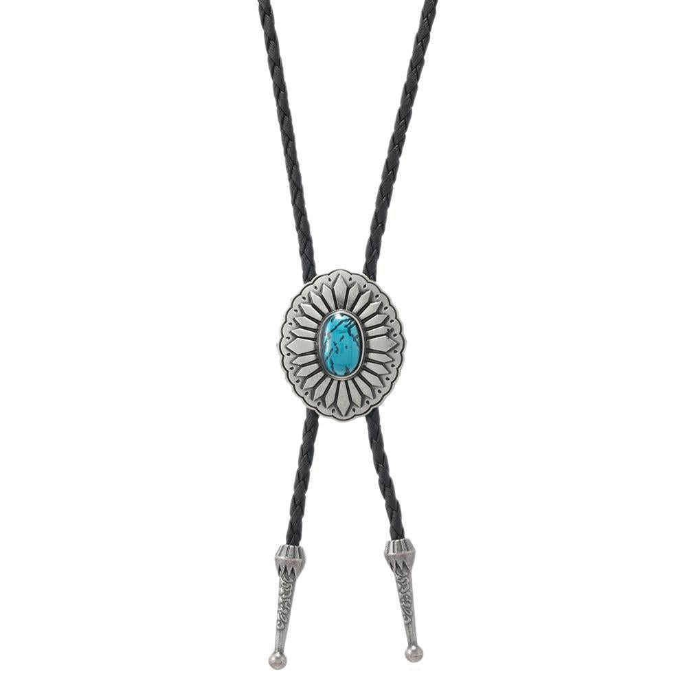 Wholesale Polo tie vintage sweater chain petal oil  leather long necklace