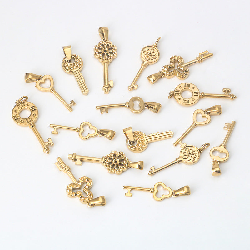 Wholesale Stainless Steel Gold Diverse Key Pendant