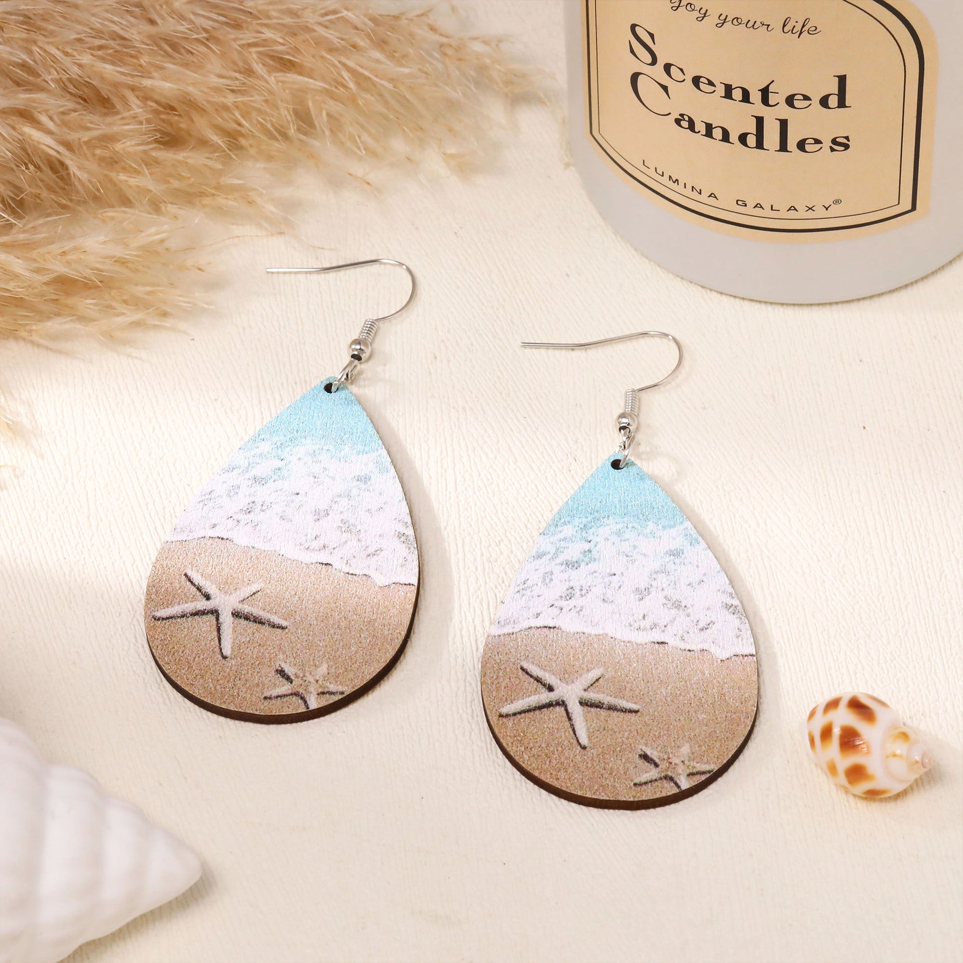 Wholesale acrylic wooden earrings  western Denim theme cow head cowboy hat earrings