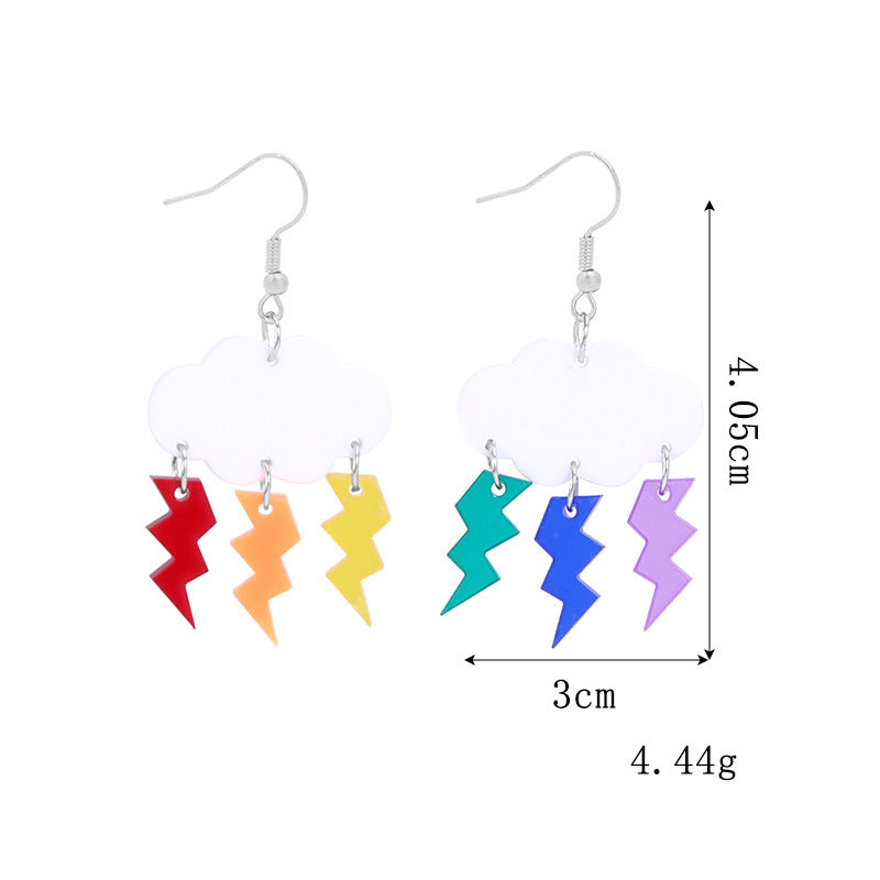 Wholesale LGBT Pride Month Rainbow Alloy Earrings ACC-ES-BinLi002