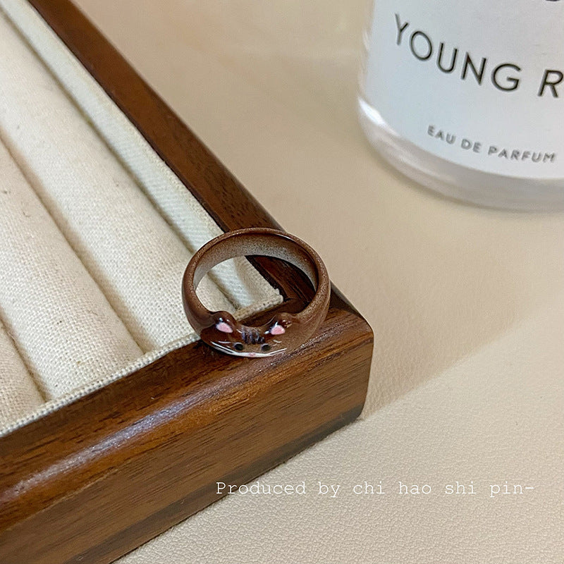 Wholesale Cartoon Cute Color Cat Ring