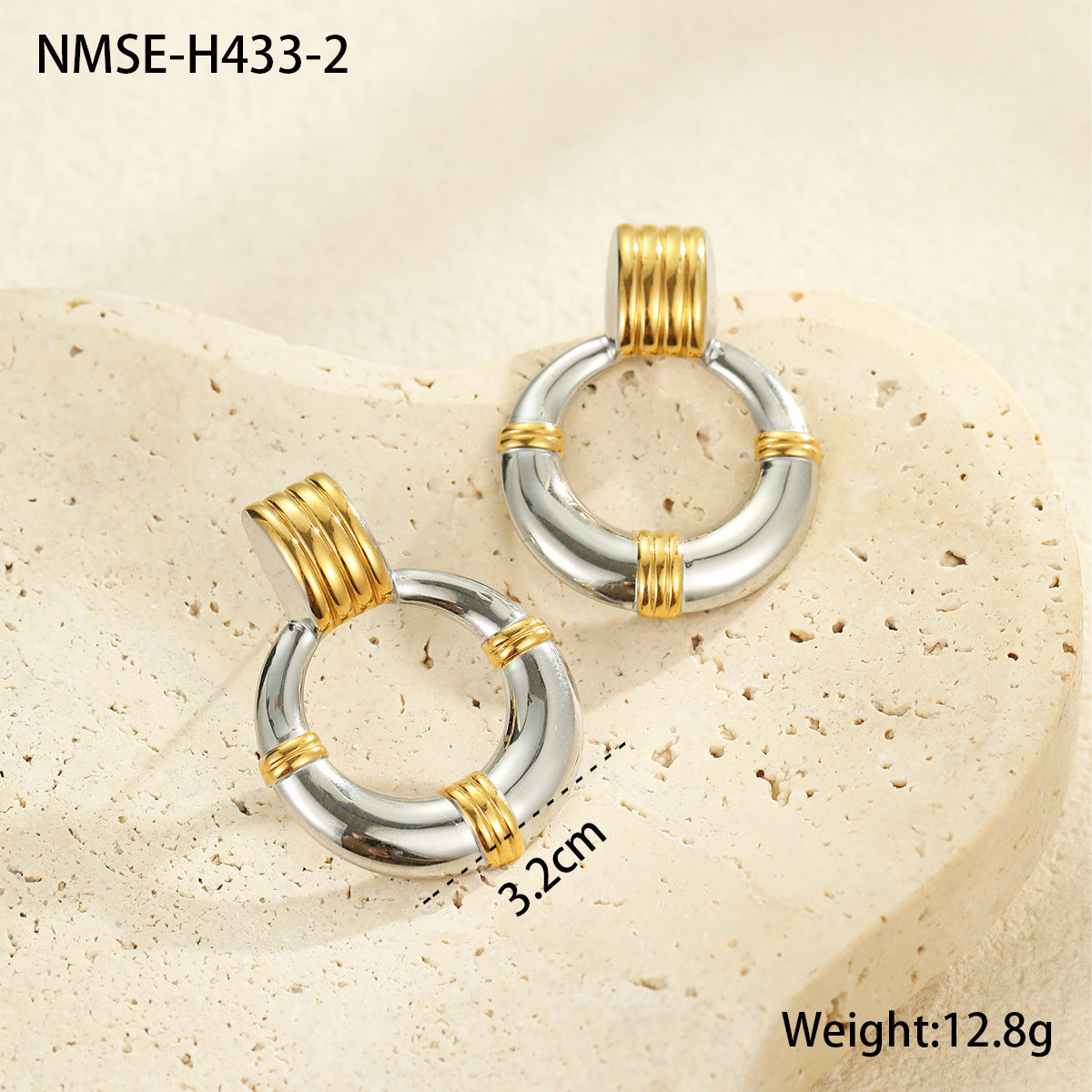 Wholesale  Stainless Steel Hoop Earrings Plated with 18K Gold Earrings