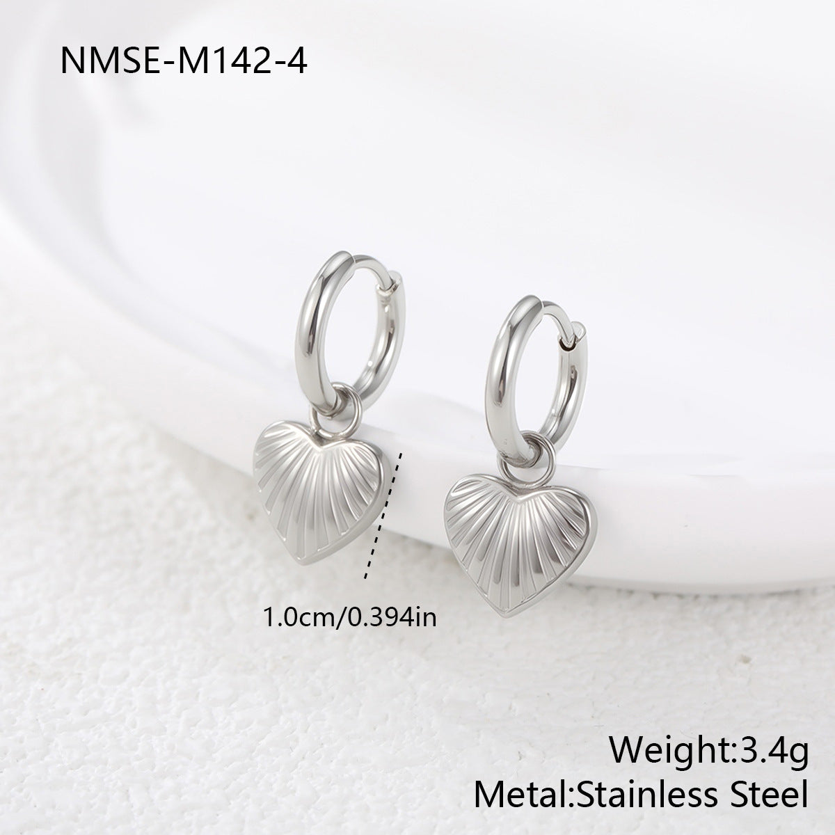 Wholesale Stainless steel heart-shaped dangle earrings