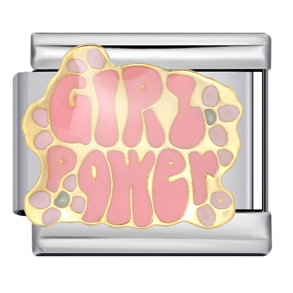 Wholesale 9mm Italian Charm Starter Bracelets DIY square Single Section Creative Stainless Steel Composable Bracelet