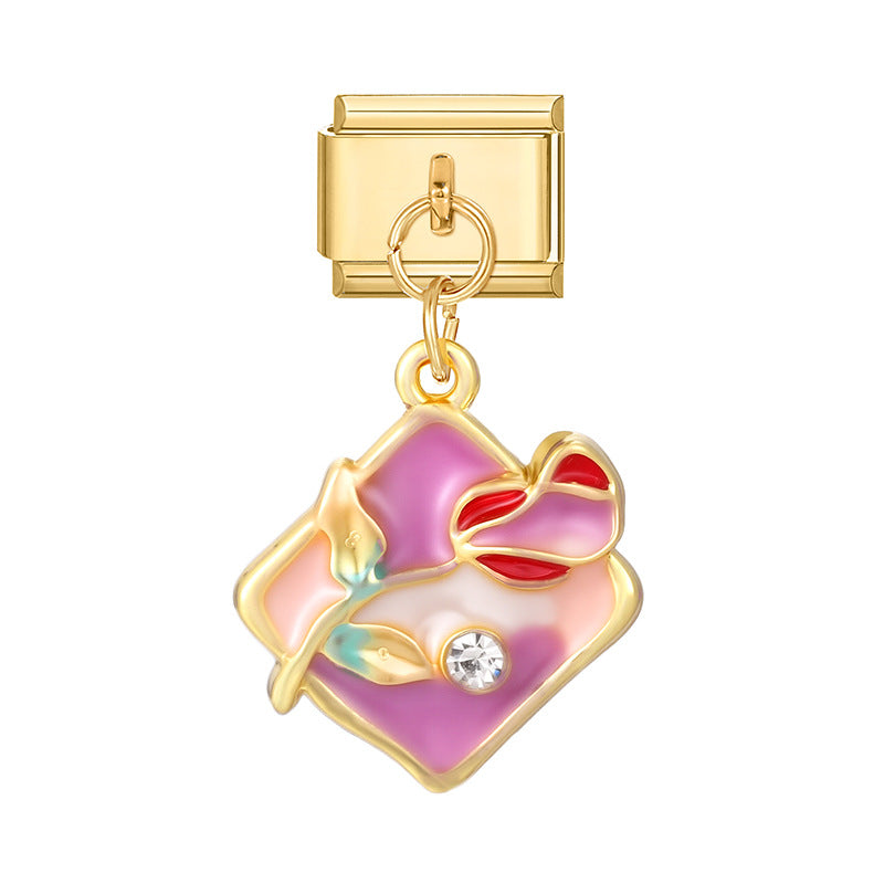 Wholesale Italian Charm Bracelet 9mm DIY Splicing Creative Pattern Pendant Stainless Steel Composable Bracelet