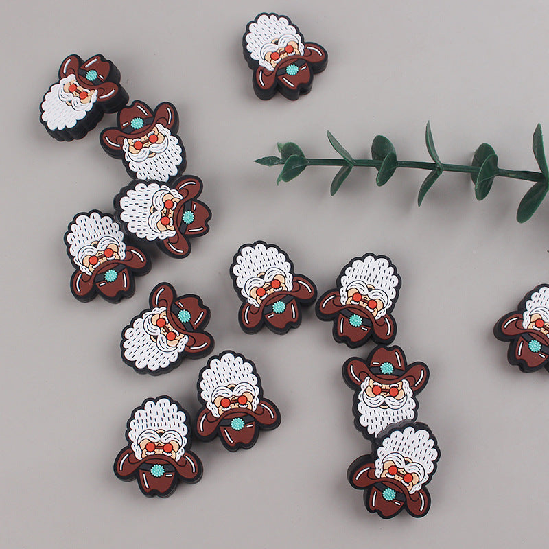 Wholesale 5pcs Western Style Cowboy Silicone Beads Focal Beads DIY Bead Accessories ACC-BDS-GuangTian042