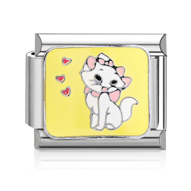 Wholesale 9mm Italian Charm Starter Bracelets DIY square Single Section Creative Stainless Steel Composable Bracelet