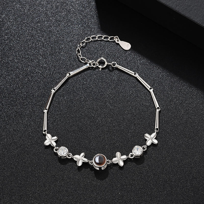 Wholesale 925 Silver Clover Bracelet Love 100 Languages Bracelet