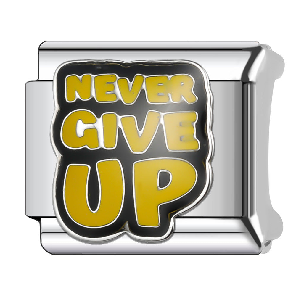 Wholesale Italian Charm Bracelet 9mm DIY Splicing English Retro Series Stainless Steel Composable Bracelet