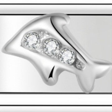 Wholesale ocean-themed heart-shaped  DIY square Single Section Creative Stainless Steel Composable Bracelet