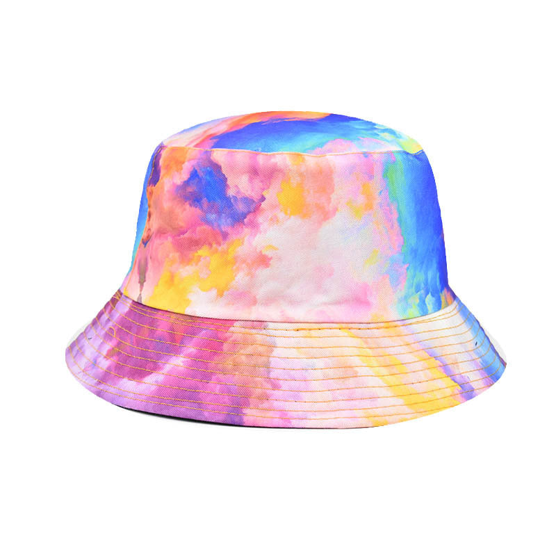 Wholesale Colorful Tie Dye Bucket Hat For Men Women Wide Brim Sun Hat Trendy Summer Fashion Accessory