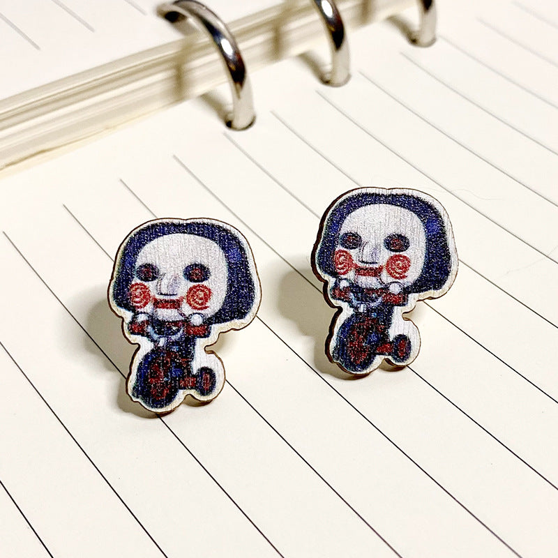 Wholesale Halloween Horror Wooden Earrings ACCVIP-ES-XinChuan002