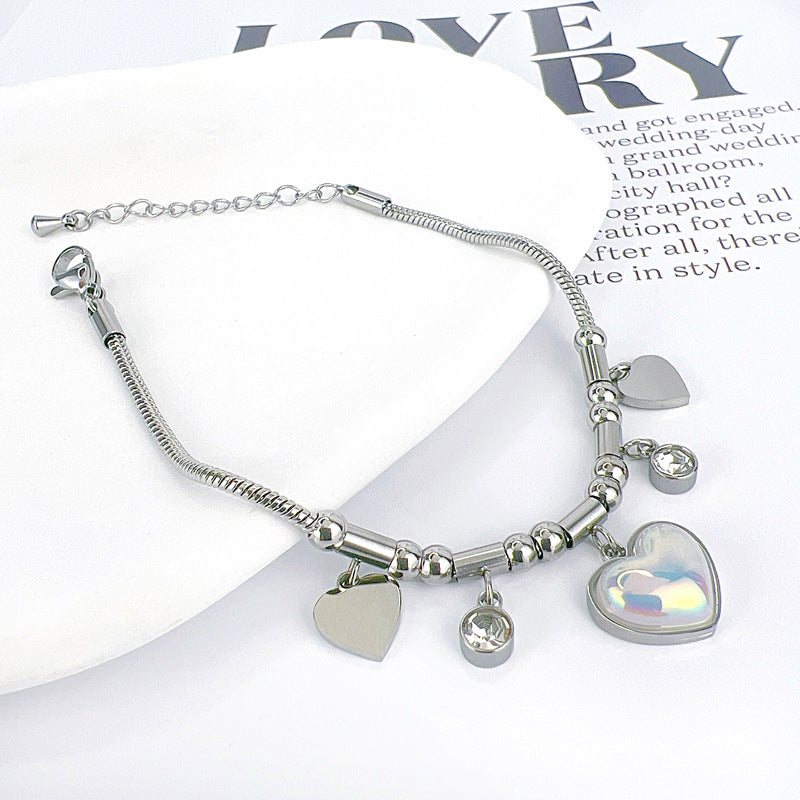 Wholesale Titanium Steel Multi-element geometric snake bone bracelet