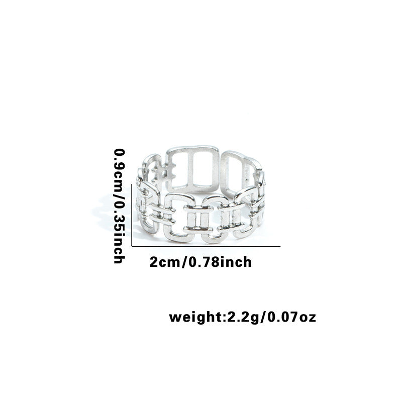Wholesale Geometric Snake Line Retro Titanium Steel Ring,  Jewelry Accessory for Women