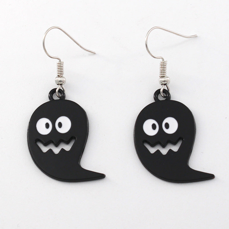 Wholesale Halloween Alternative Ghost Alloy Oil Drop Earrings ACC-ES-Liyao007
