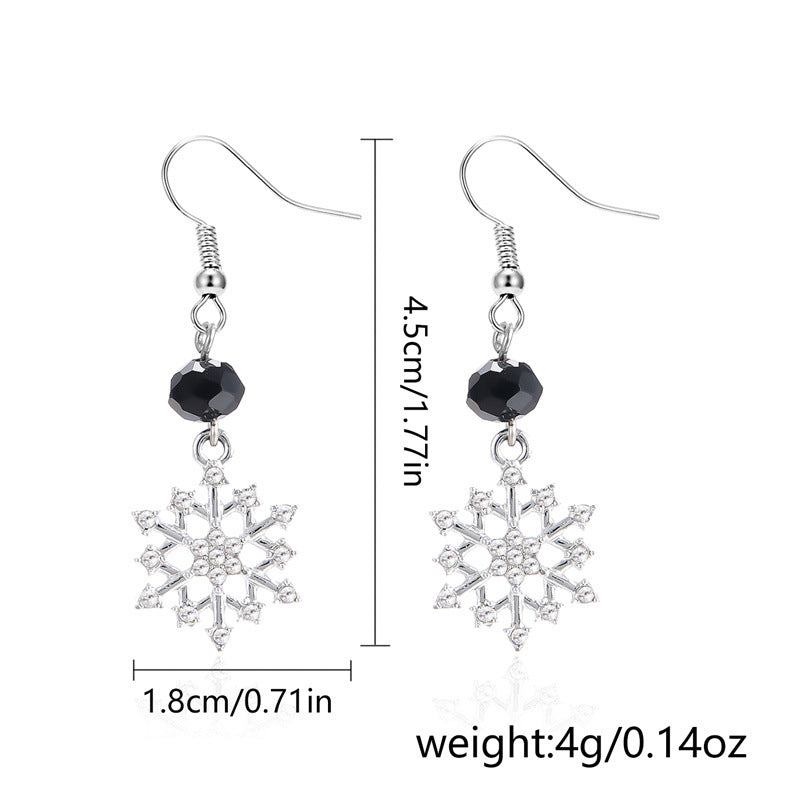 Wholesale Christmas ornaments diamond-encrusted Christmas tree snowflake wreath earrings