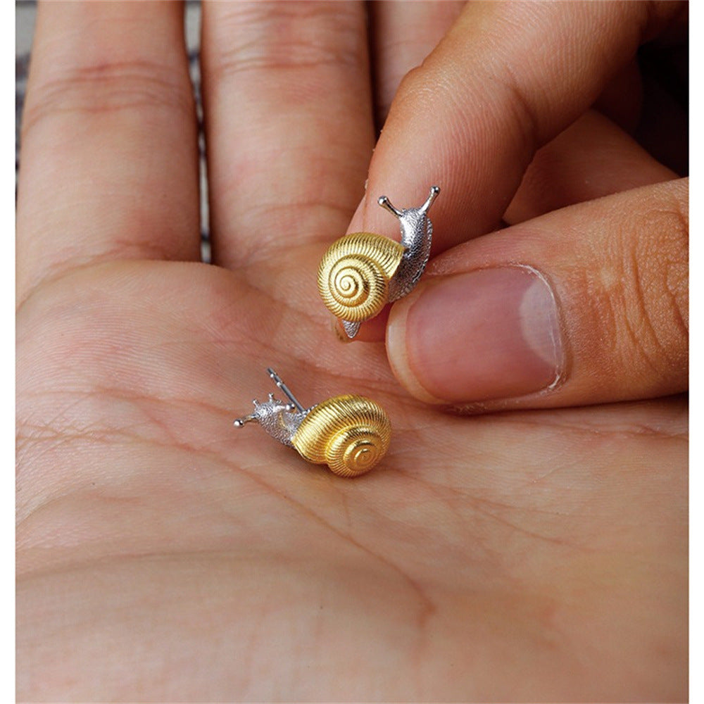 Wholesale  Silver Gold Plated Snail Earrings
