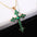 Wholesale crystal cross necklace  inlaid white stone gem necklace