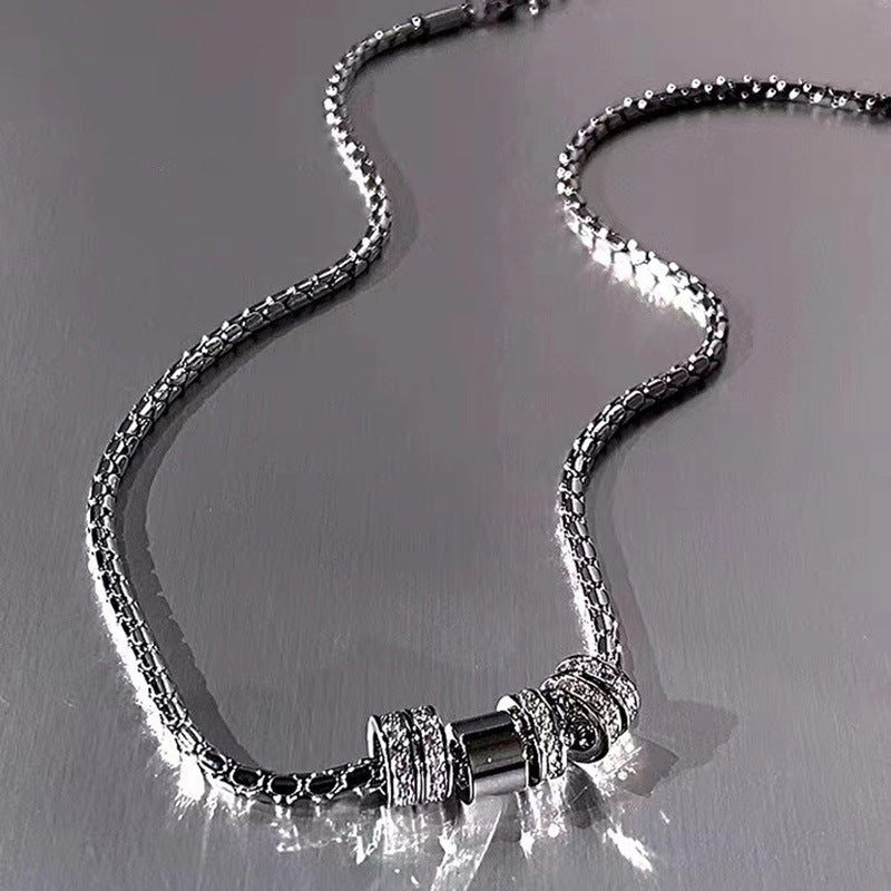 Wholesale Sparkling Diamond Ring Necklace Collarbone Necklace Choker Necklace Titanium Steel ACC-NE-NS010