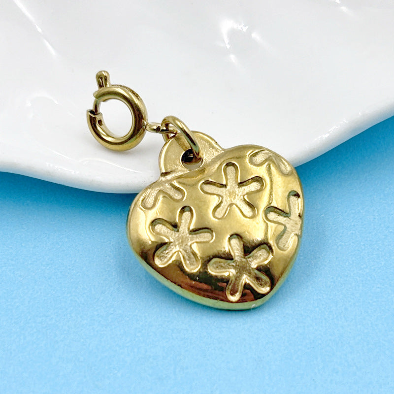 Wholesale Stainless Steel Color-Preserving DIY Heart  Charms