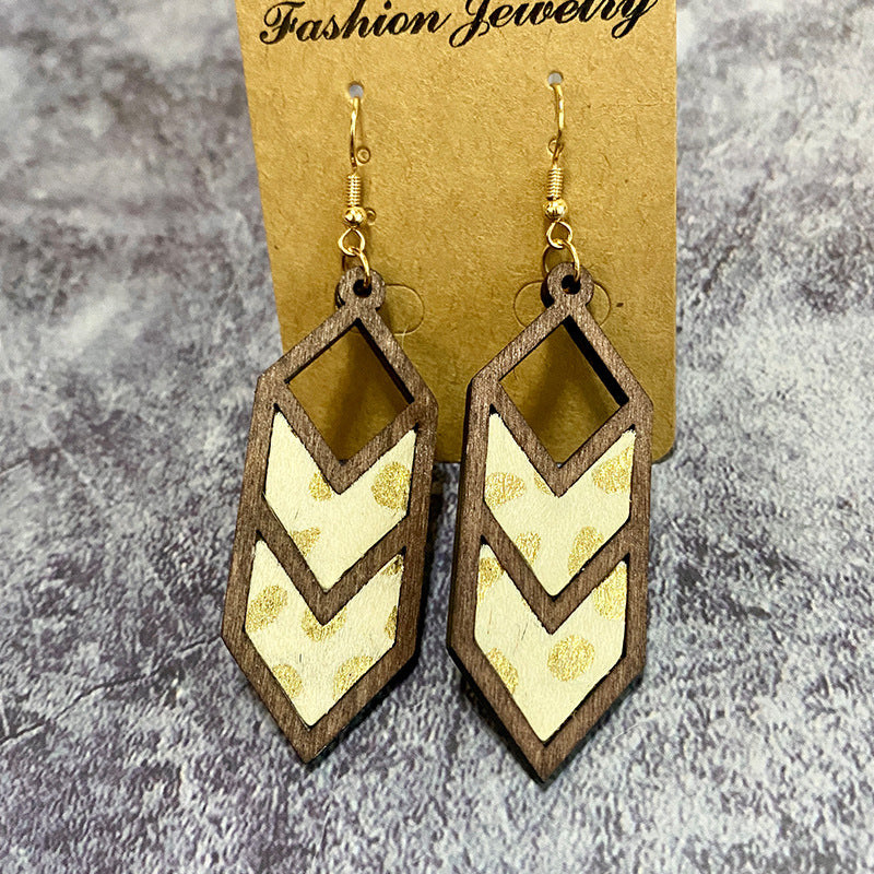 Wholesale leopard print cow pattern genuine leather earrings