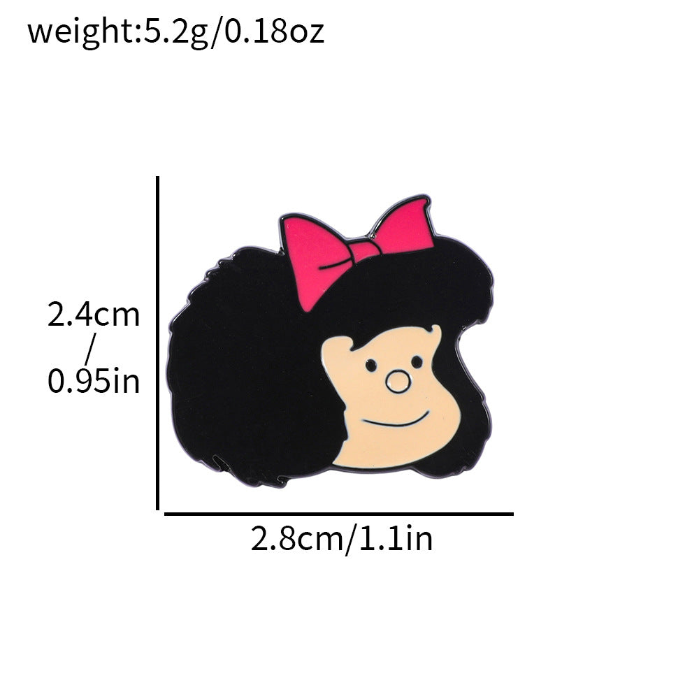 Wholesale Cute cartoon little girl metal brooch