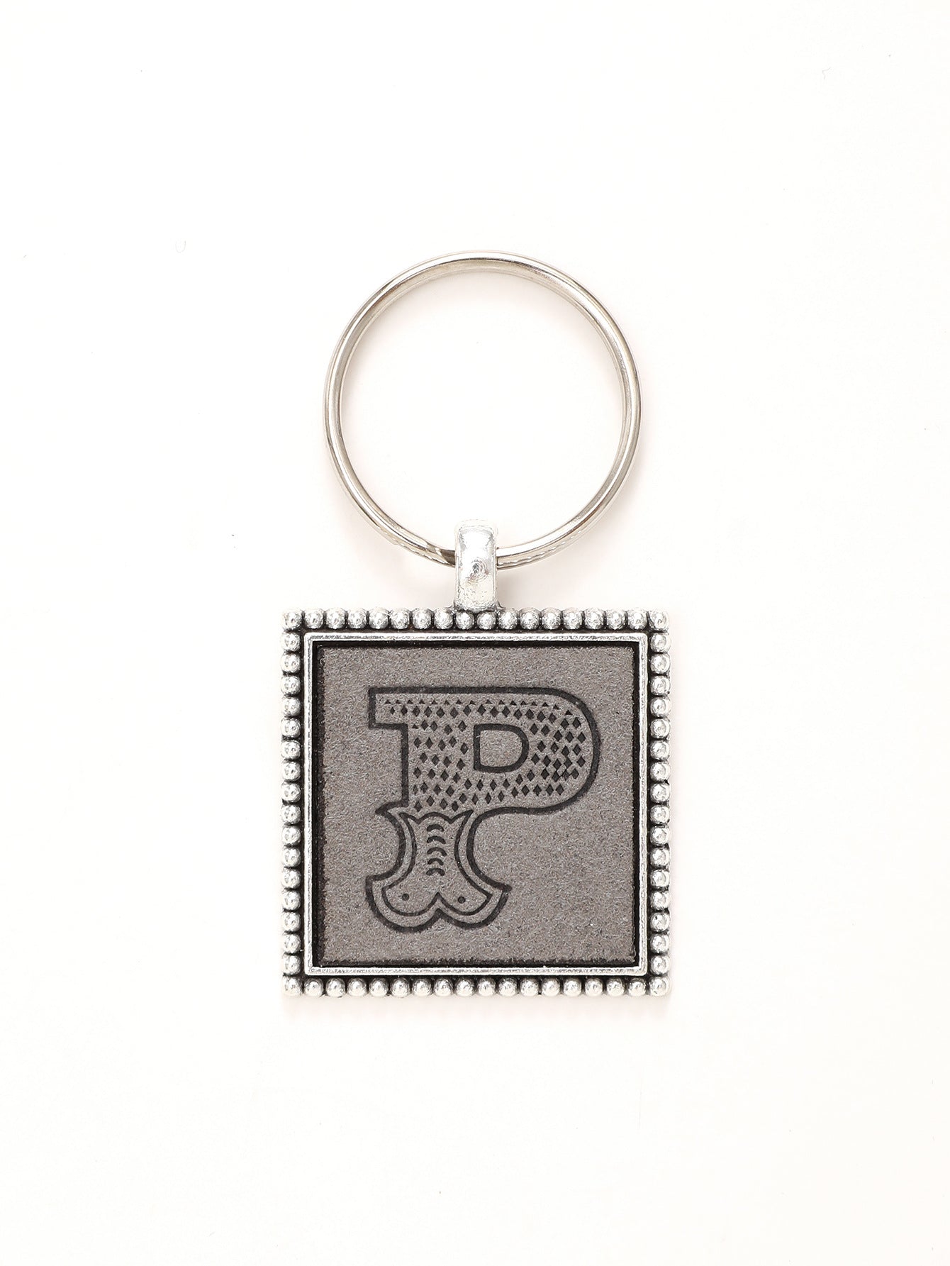 Wholesale 26 Letters Leather Embossed Keychain