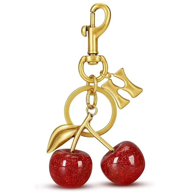 Wholesale Cherry Bag Charm Keychain Trendy Car Key Accessory Stylish Gift For Women Boutique Resale