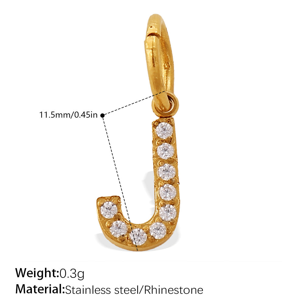 Wholesale Diamond-Encrusted 26 English Letter Charms for Jewelry