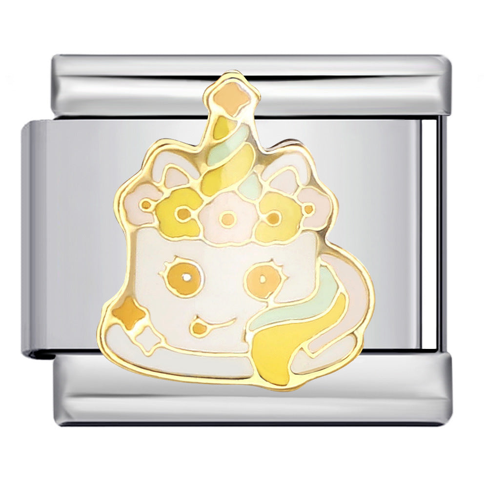 Wholesale Italian Charm Bracelet 9mm DIY Splicing Removable Cartoon Food Element Stainless Steel Composable Bracelet