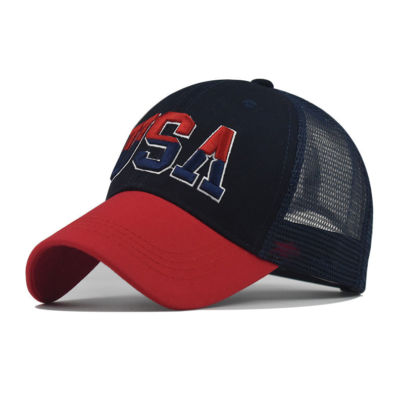 Wholesale Large Embroidered Cotton American Flag Baseball Cap