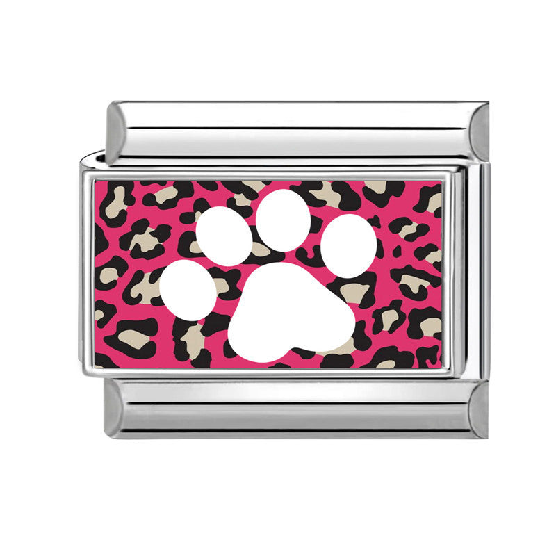 Wholesale Fashion Accessory Stainless Steel Cat Paw Leopard Print DIY Bracelet Module Charm For Jewelry Making And Boutique Resale