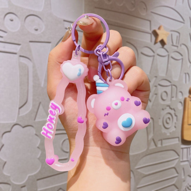 Wholesale Cute PVC little bear keychain
