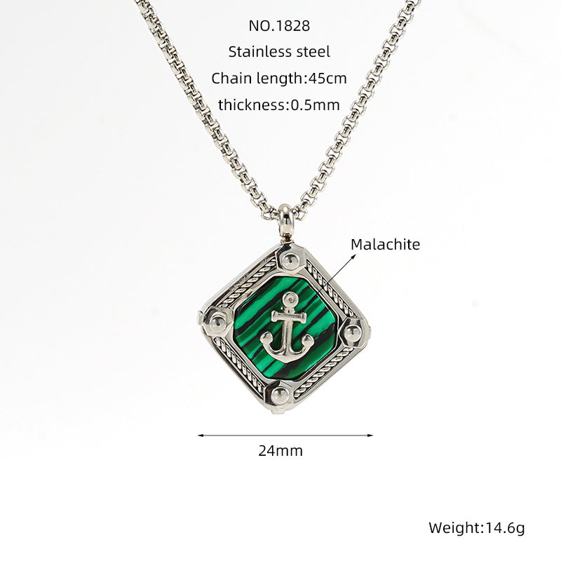 Wholesale Titanium Steel Anchor Necklace for Men ACC-NE-ZhongYao007